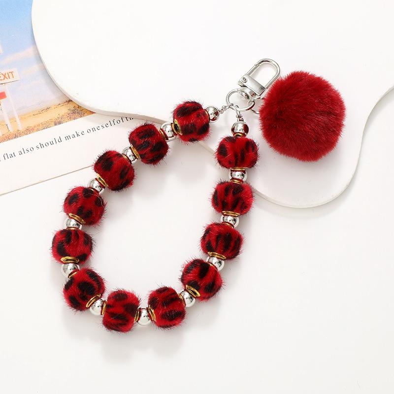 Kurze Handgemachte Wollblume Liebes Tasche Perlen Anhänger Internet Berühmtheit Handy Lanyard Tragbare Kette Lanyard