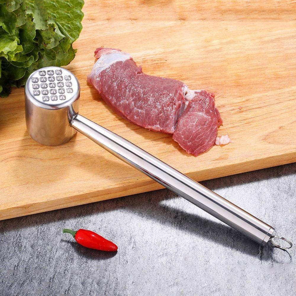 Rust-proof Dual-head Use Meat Tenderizer Stainless Steel Meat Knocker Meat Beat Hammer Pork Chop