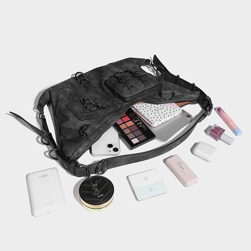 Wasteland Style Large Capacity Handheld Horn Bag Autumn Winter New Fashionable Loose Feel Versatile Commuter Shoulder Underarm Bag