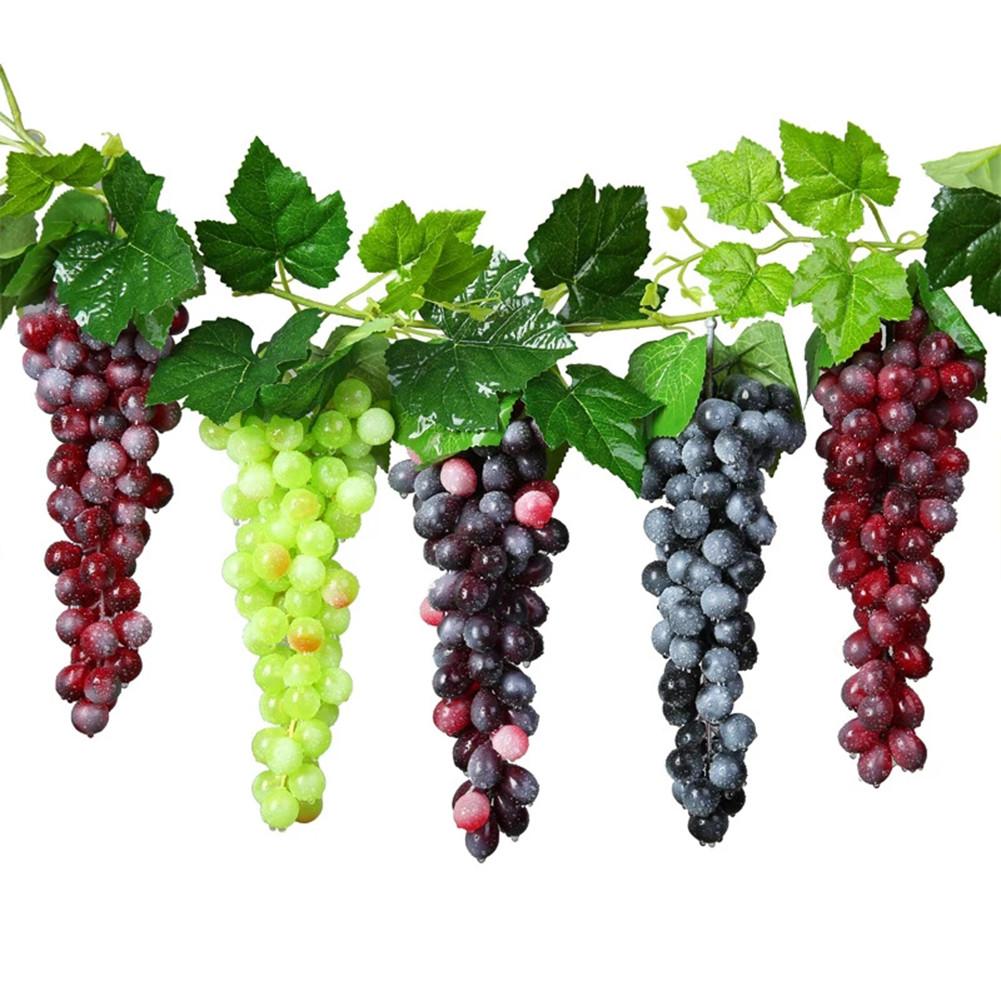 Artificial Fruit Grape Simulated Grape Bunches Lifelike Fake Fruits Plastic Fake Fruit Decorations For Wedding Party Supplies