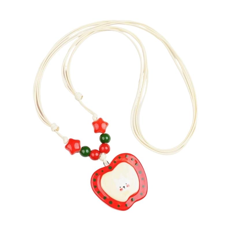 Adjustable Cord Necklace with Handcrafted Beads and Playful Pendant, Casual Statement Jewelry for Daily Outfits