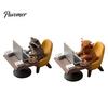 Office Decor Highland Cow/Raccoon Theme Ornament, Miniature Animal Desktop Decoration with Realistic Window Display Ornaments Laptop Coffee