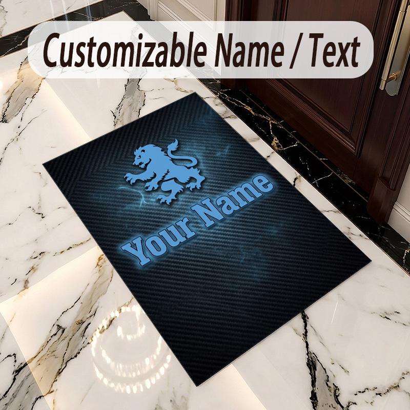 Crystal Velvet Rug Aston Villa Print Custom Name Text Floor Mat Home Decor