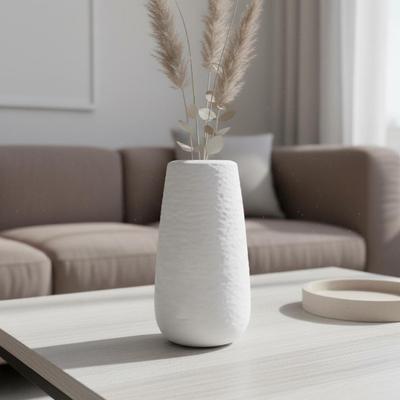 Modern Minimalist Vase Shatter-Resistant Minimalist Decorative Vase Textured Flower Holder Sturdy Lightweight for Dining Table