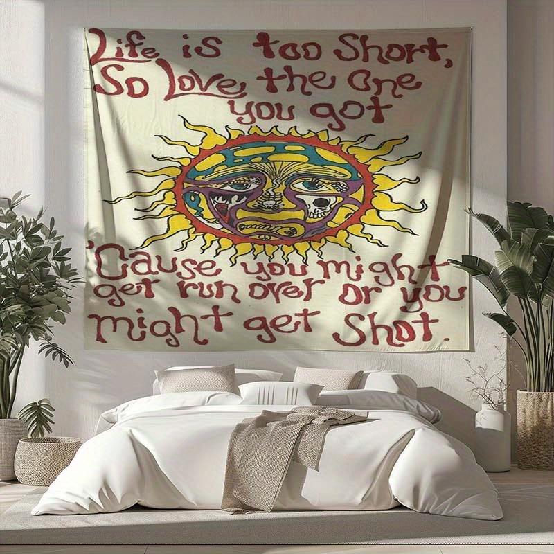 

VIKAMA American Vintage Inspirational Tapestry Rainbow Sun Bohemian Bedroom Decor for Instagram-Worthy Rooms 40X60CM(1.3X2FT