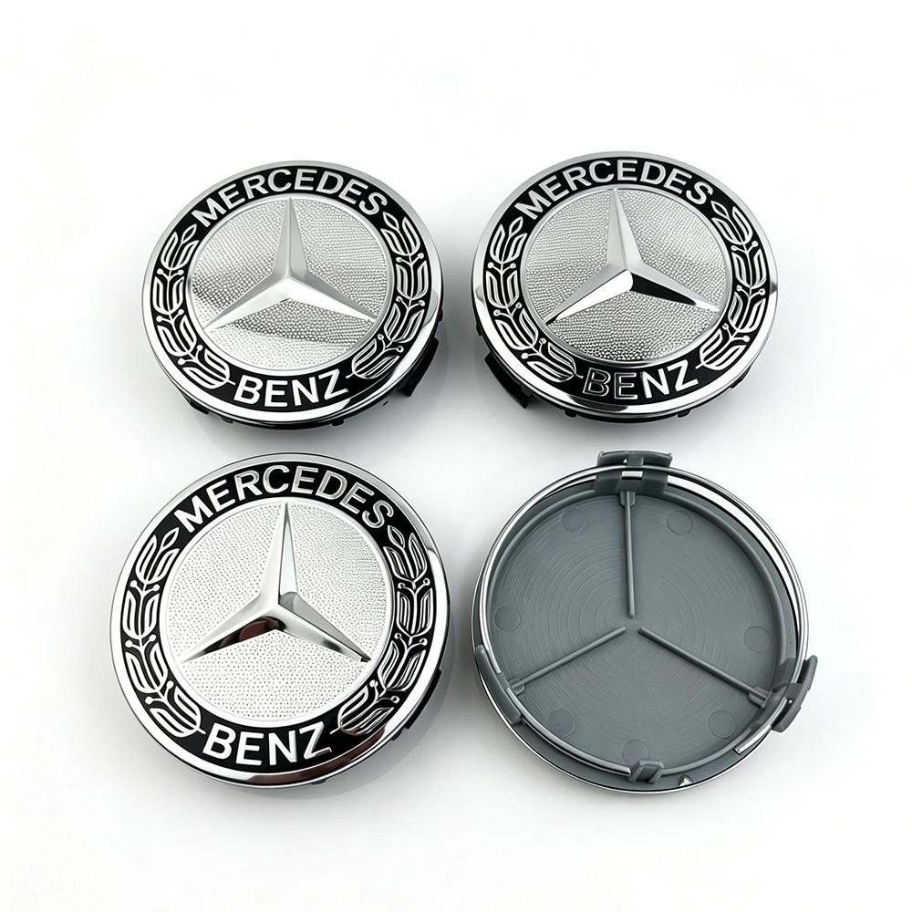 CRN1 4pcs 75mm Car silver Red Wheel Center Hub Caps For Mercedes Benz AMG W212 W205 W204 W211 W213 Accessories A0004000900