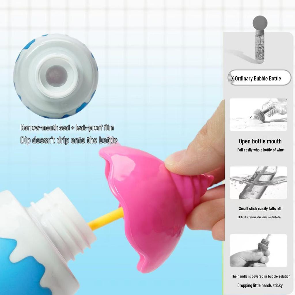 Cross-border Non-Spill Ice Cream Bubble Wand for Kids - Summer Outdoor Toy