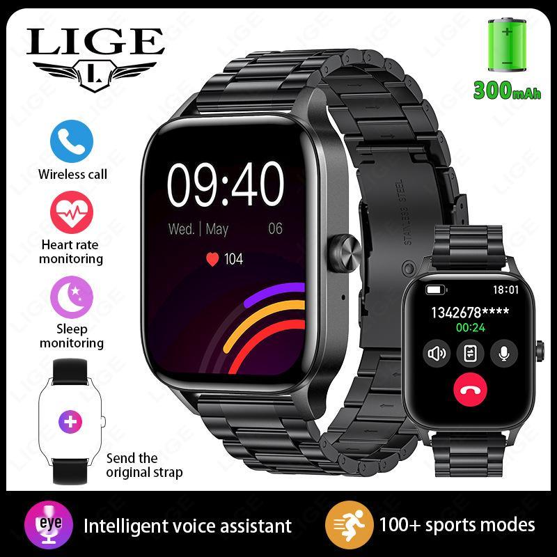 Bluetooth Calling Health Monitoring Sports Watch with Square Screen and Pedometer - I126 Model