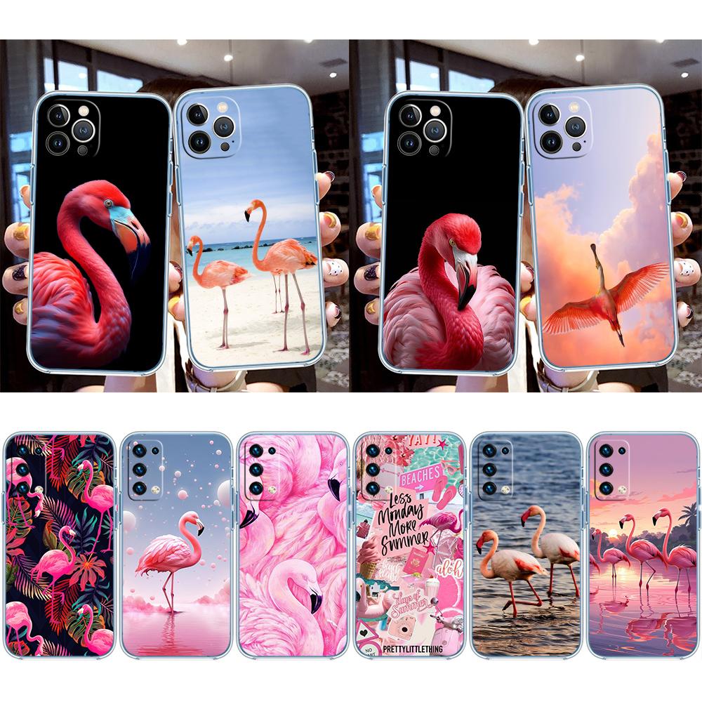 UP29 Flamingos Pink bird flower Transparent Phone Case for Motorola Moto G7 G8 G9 G84 G85 G73 G24 G15 Z2 Play Power Plus