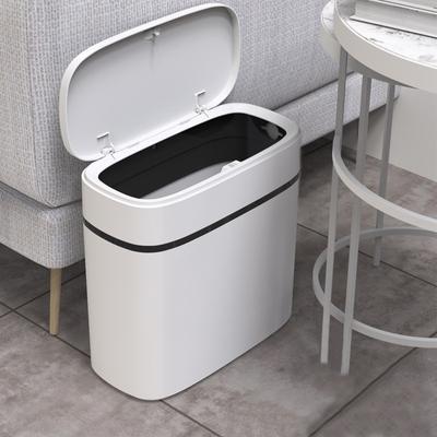 Cubo de basura de 12L para el hogar, cubos de basura para cocina, soporte para bolsa de basura tipo prensa, cubo de basura para inodoro, impermeable, costura estrecha