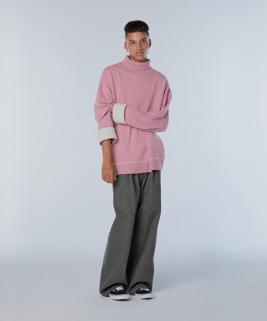 INSTANTFUNK Ms Stitch Wool Turtleneck Knit - Pink
