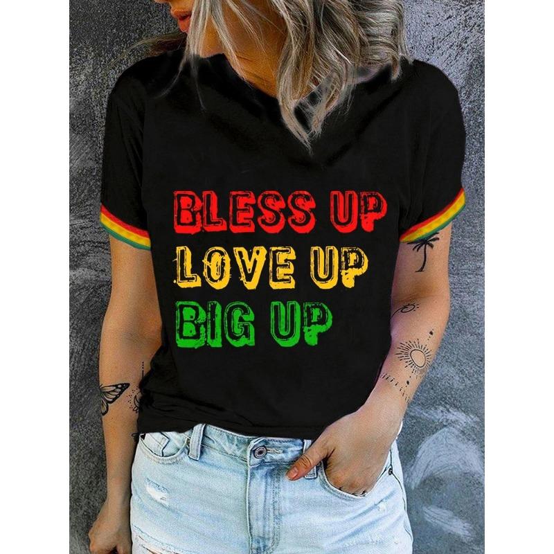 Summer Round Neck 3D Print Top Fashionable Casual Short Sleeved Women's T-shirts