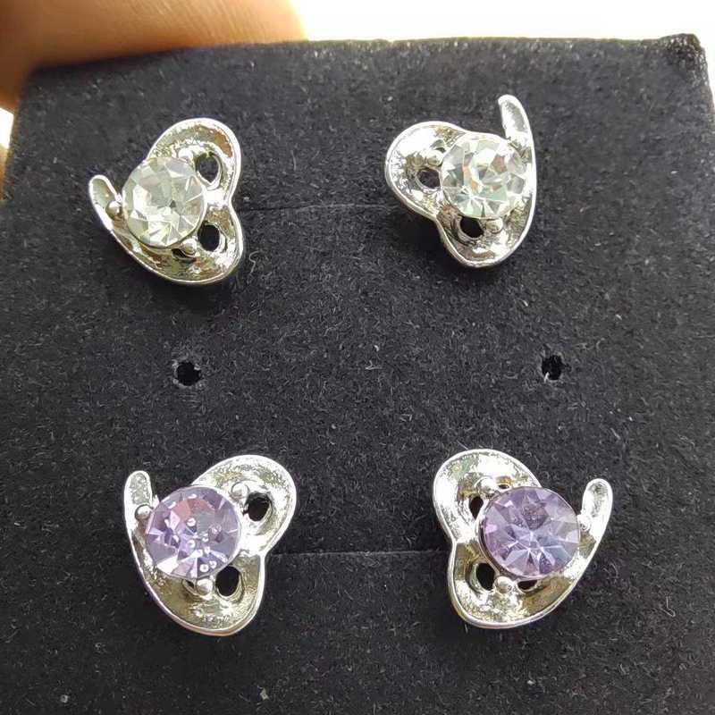 Sace Gems Classic Asymmetrical Heart Copper Alloy Zircon Earrings for Women Wedding Party Gifts
