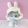 Plush clothes, bunny ears costume and bunny ears shoes set for stuffed animals, for 10-15cm, favorite goods, light blue, blue [used]