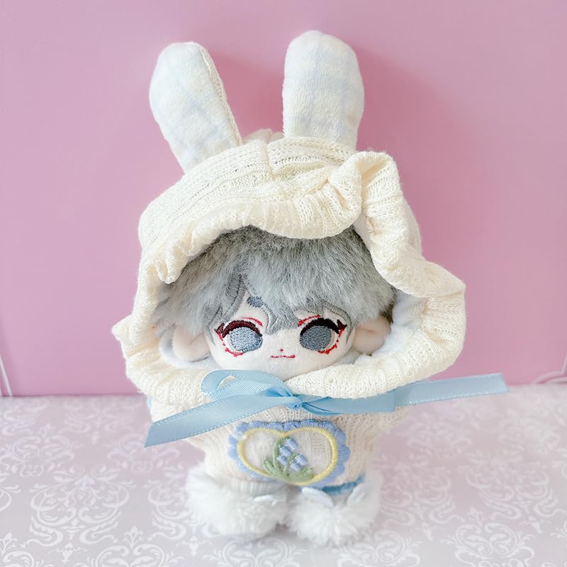 Plush Clothes, Bunny Ears Costume and Bunny Ears Shoes Set for Stuffed Animals, for 10-15cm, Favorite Goods, Light Blue, Blue [used]