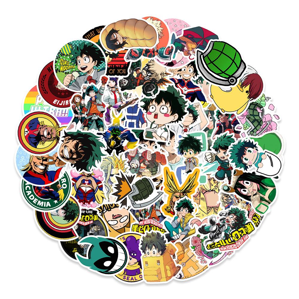100 Hero Academy Graffiti Stickers Balance Car Skateboard Helmet Decorative Stickers Anime