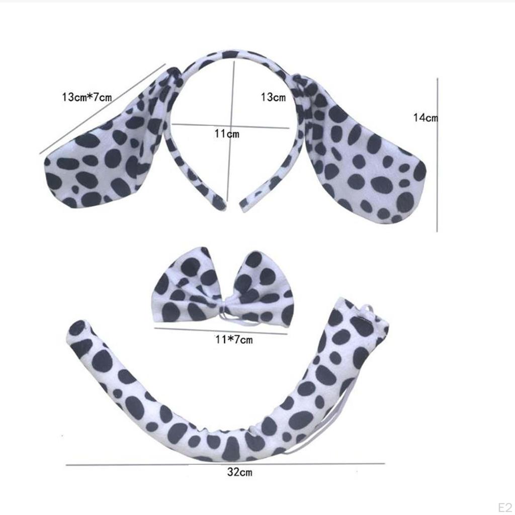 Puppy Dog Ears and Tail Set Headdress Cosplay Props Hair Hoop Plush Clip for