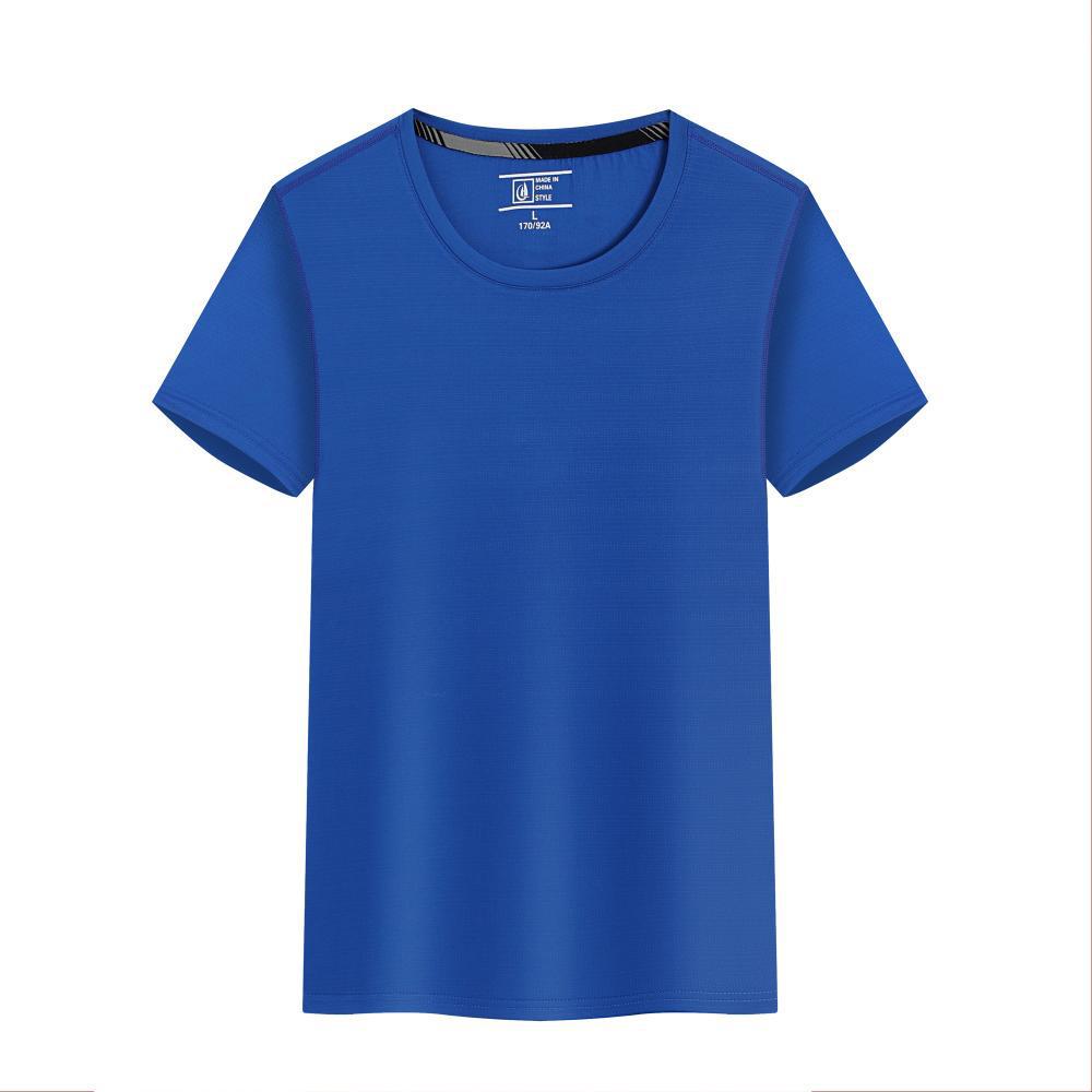 Ice Silk Quick-Dry Round Neck Sports T-Shirt for Outdoor, Tennis, Running, Auto Repair, and Advertising with Short Sleeves and Logo Print