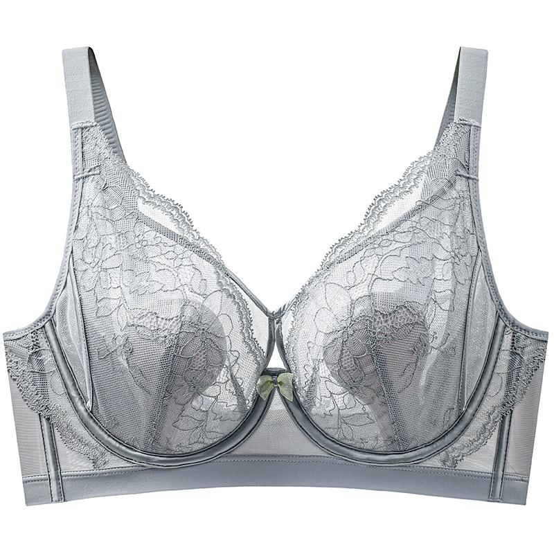 French Lace Crystal Cup Rabbit Ear Bra Soft Steel Ring Adjustment Sexy Push-up Ultra-thin Large Chest Small Underwear