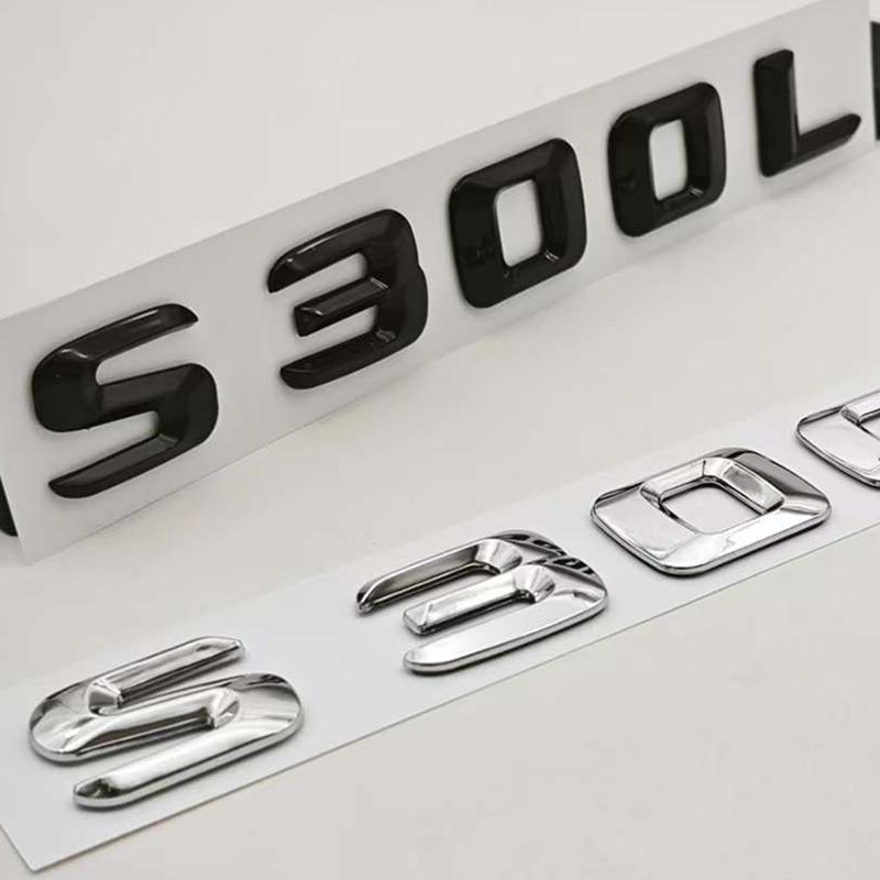 HUUML1 3D ABS Car Letters Logo S300L S320L Badge Sticker Emblem Decals For Mercedes Benz S Class S300L S320L V221 V222 Tail Accessories