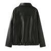 Kunstleder-Mantel mit Schmetterlingsdruck und Stilvoller Street Casual Kaltes Wetter und Schwarz [cnstone] Damenjacke, Lockerer Reißverschluss, Oberbekleidung,