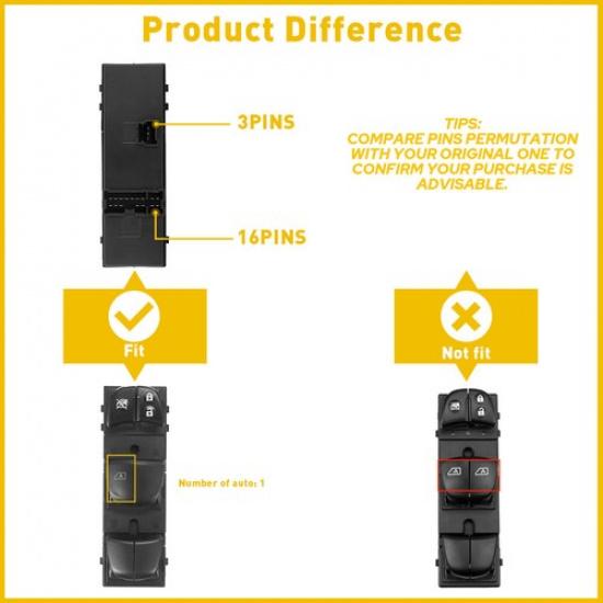 For 2013-2018 Nissan Rogue Window Power Master Control Switch Left Driver Side