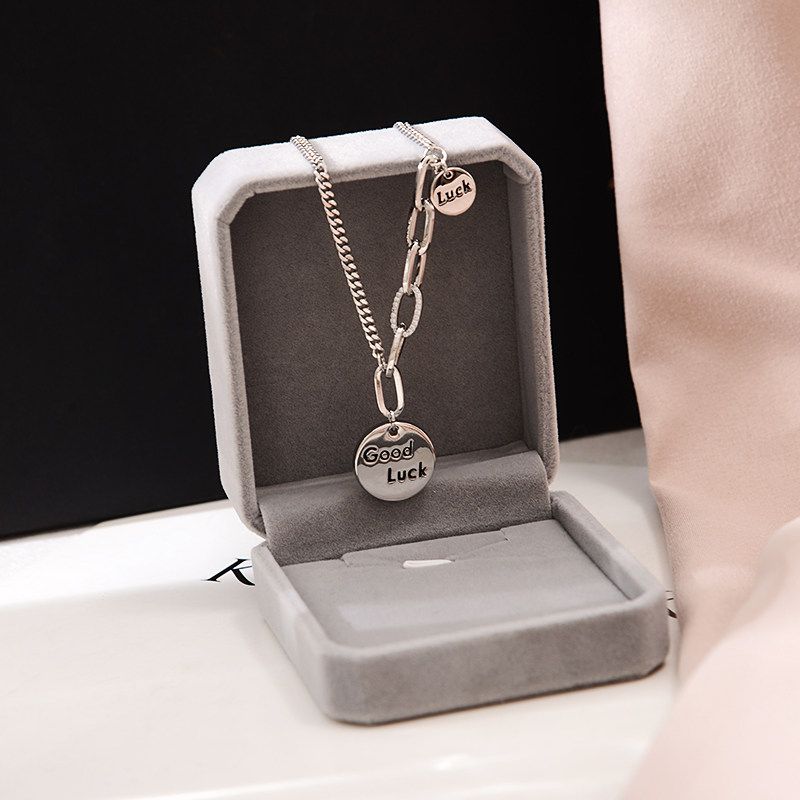 Luck Anti-Allergy European and American Minimalist Lucky Necklace Pendant Silver