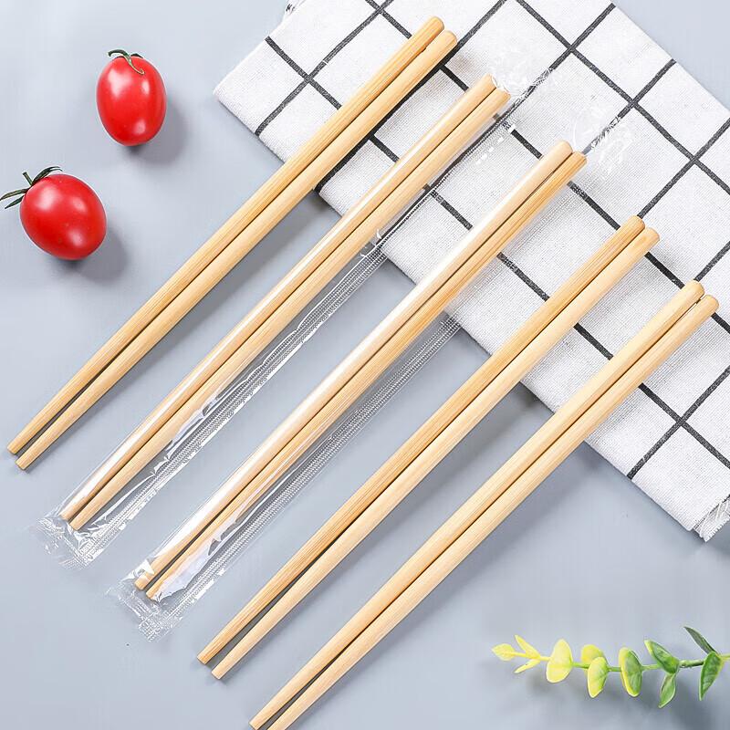 100 Pairs Individually Wrapped Carbonized Bamboo Chopsticks