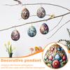 12 Relief Wooden Easter Egg Holiday Home Decorations