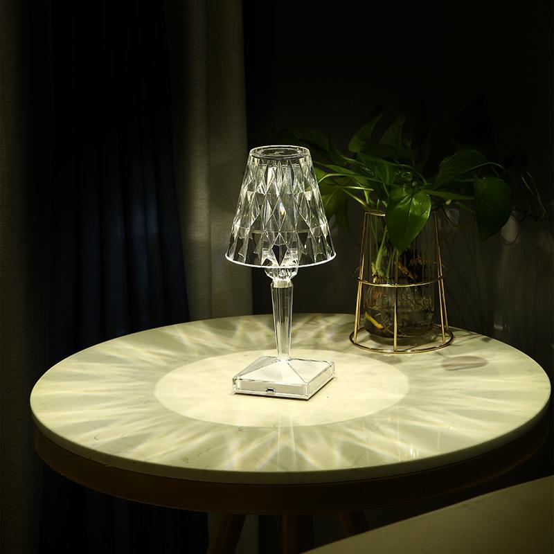 Diamond Crystal Lamp Nordic Small Night Lamp Bedroom Bedside Projection Ambience