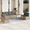 VidaXL Garden Lounge Set with Cushions 7 Pcs Beige Braided Resin 3218819