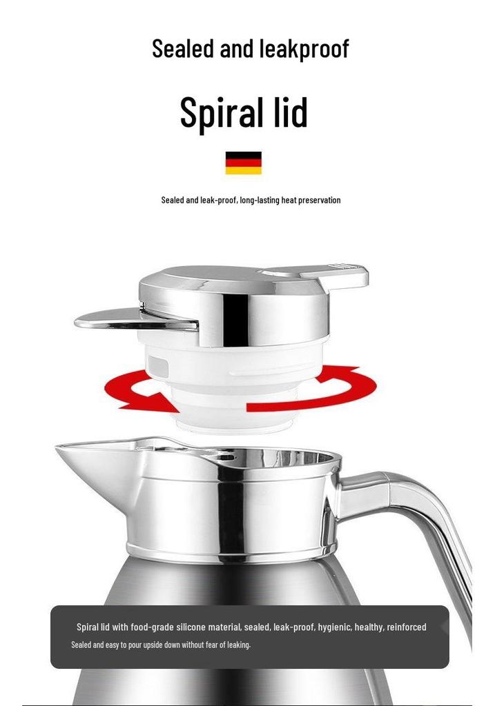 6 Stainless Steel Thermos - Large Capacity Home Kettle for Hot Water, Long-Lasting Vacuum Insulation
