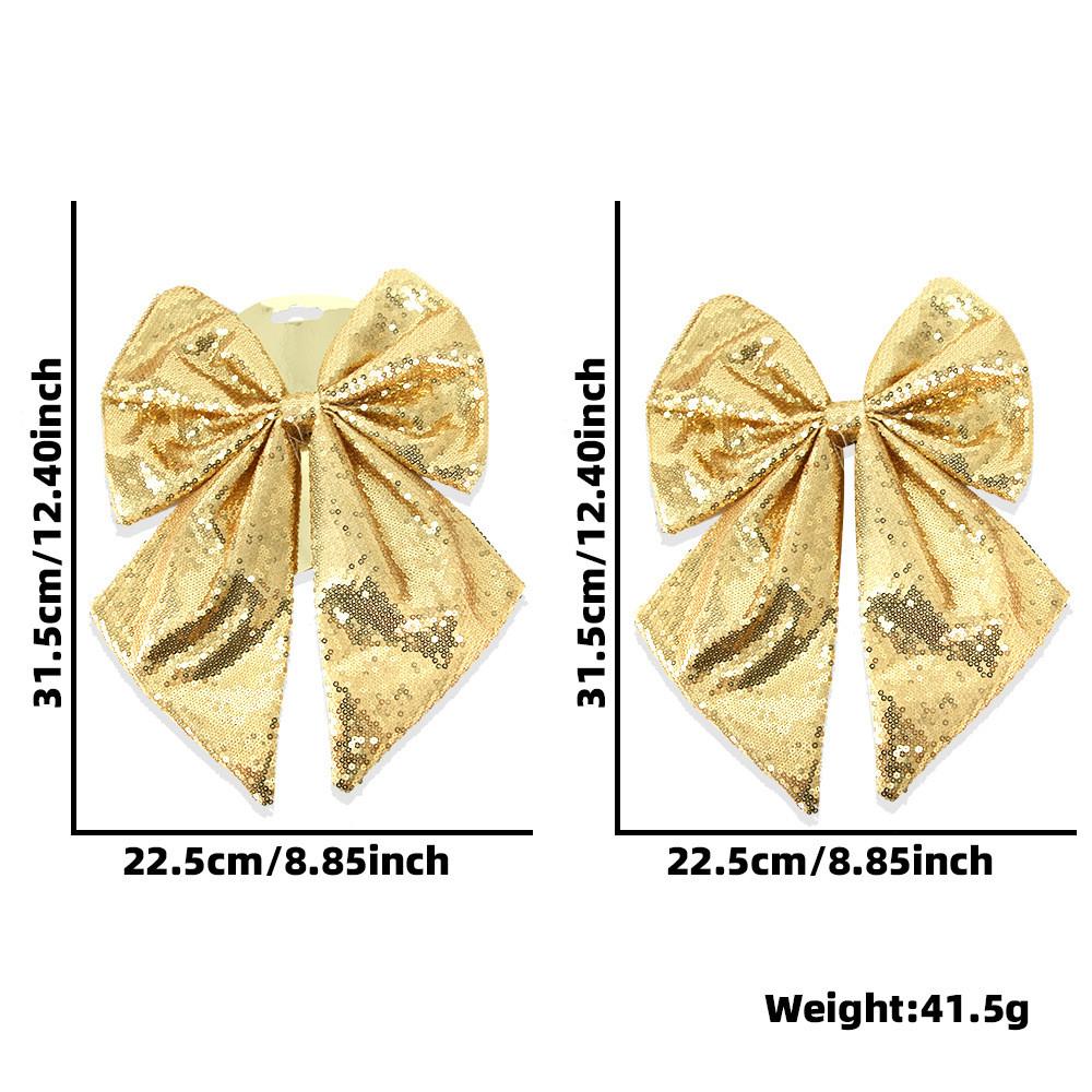 Holiday Sparkling Bow Sequin Pearl Cotton Bow Christmas Tree Set Decoration