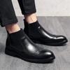 Winter Comfy British Style Man Ankle Boots Leather Brogue Shoe Retro Formal Business Dress Shoe Mens Boots Chelsea Fashion Shoes