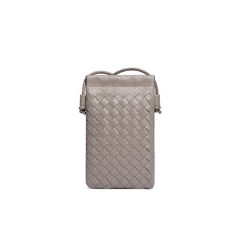 Vertical Mobile Phone Small Square Bag, Fashionable Hand-woven Bag, Mini and Cute Solid Color Single-shoulder Crossbody Bag
