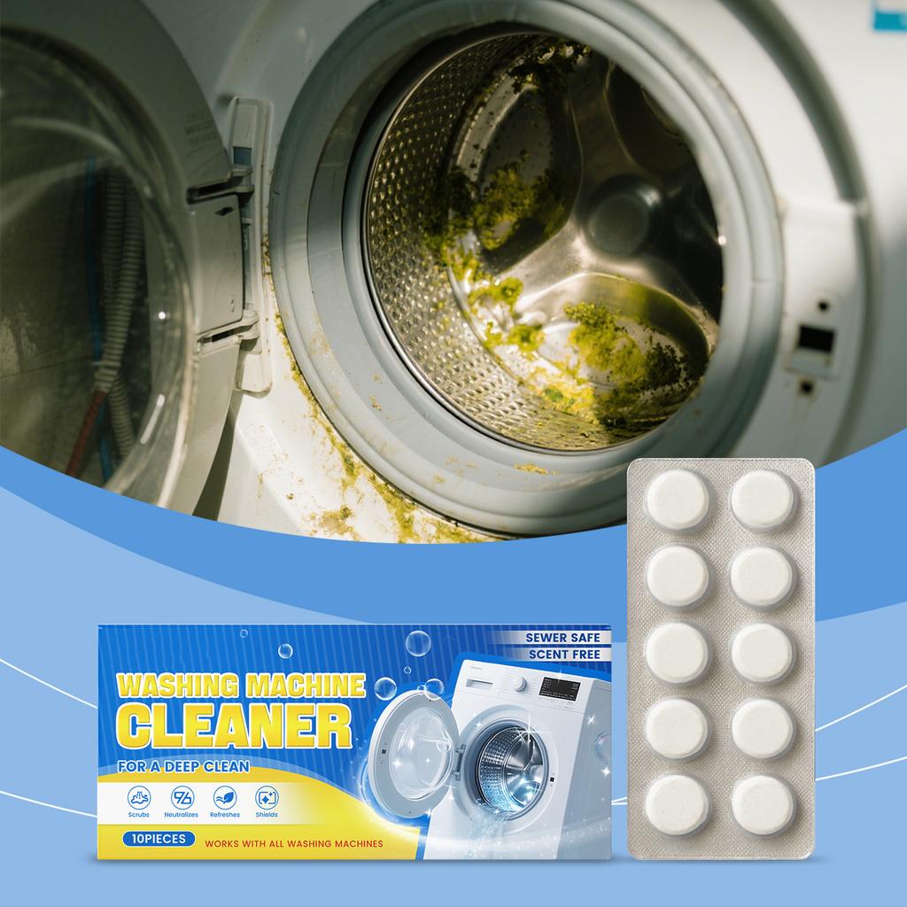 Washing Machine Cleaner Tablets - Gentle Stain And Scale Removal Effervescent Tablets, Specifically For Household Washing Machines