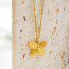 Stainless Steel 18K Gold Butterfly Necklace Women's Light Luxury Neck Chain Engraved Collarbone Chain