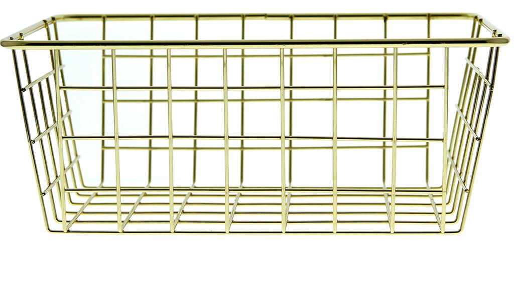 GOLDEN WIRE METAL FRUIT BASKET, DECORATIVE