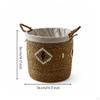 Woven Basket with Handles OpenTop Wicker Laundry Handwoven Rattan Storage Hamper for Home
