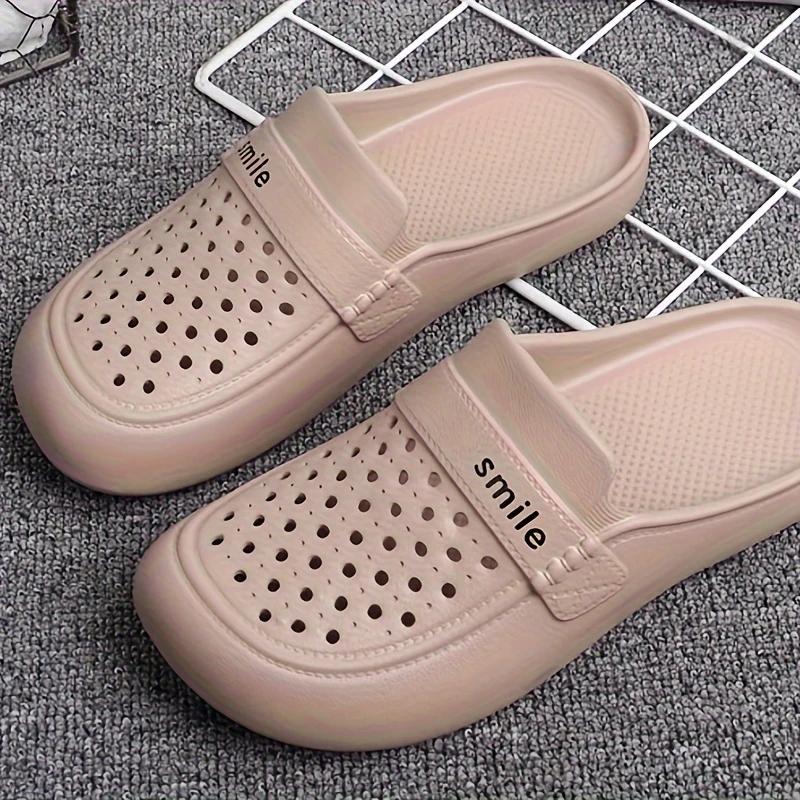 

Тапочки Baotou, женские противоскользящие полутапочки EVA с плоской подошвой, пляжная обувь с дырочками, толстая дышащая подошва 39 хаки