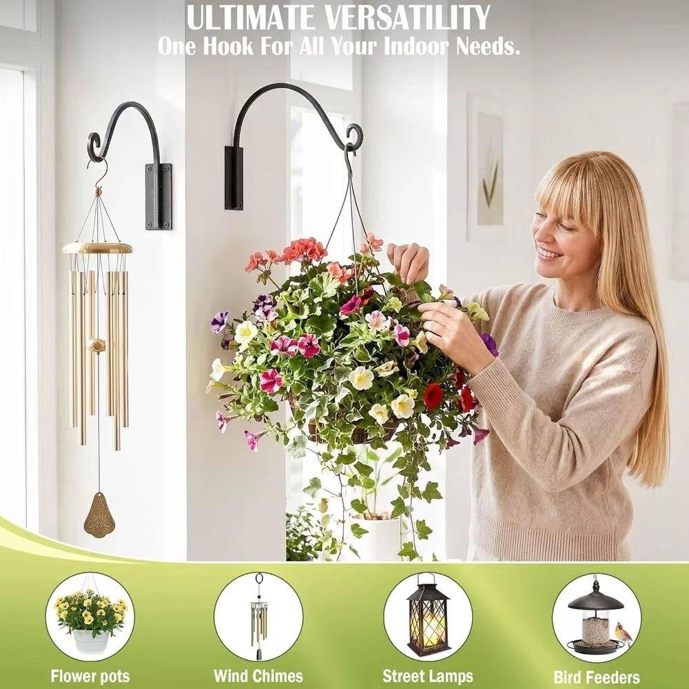 Black Plant Hanger Bracket Iron Wall Mount Hooks Hanging Bracket Hanging Plant Hooks  Outdoor Use