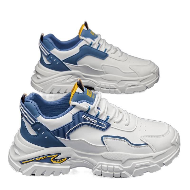 Spring and autumn new student anti-slip running light sports leisure leather teen dad shoes trend