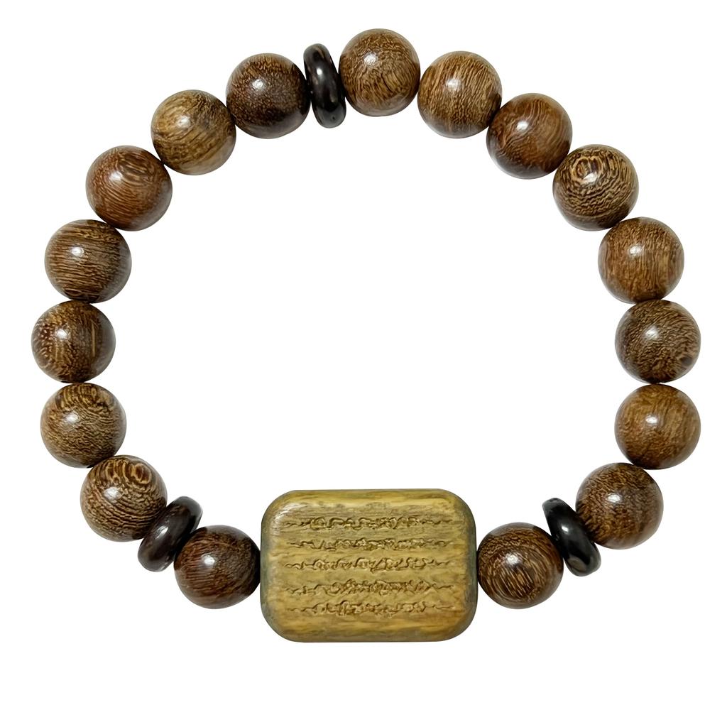 Wooden Beaded Bracelets for Men 10mm Round Beads Stretch Wood Bangle DIY Beading Gifts
