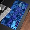 Large Mouse Pad Cyberpunk Circuit Tech Pixel Print Stitched Edge Anti‑Slip Rubber Desk Mat for Gaming Working Home Office