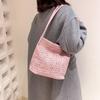 Stylish And Versatile Knitted Fabric Handbag In White Black And Pink For Women