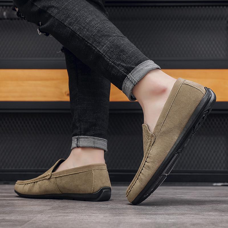 Summer Suede Men Casual Shoes Outdoor Breathable Lightweight  Mens Walking Shoes Anti Slip Lightweight Driving Shoes