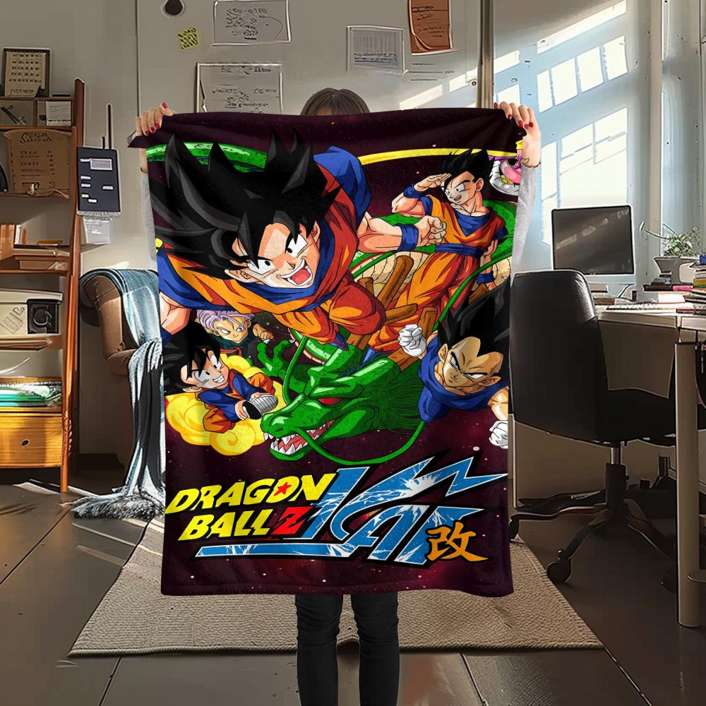 Dragon Ball Poster Druck Flanelldecke, Hohe Qualität, Bequem für alle Jahreszeiten, Heimdekoration, Wärme und Komfort, Perfekt für Weihnachtsgeschenke