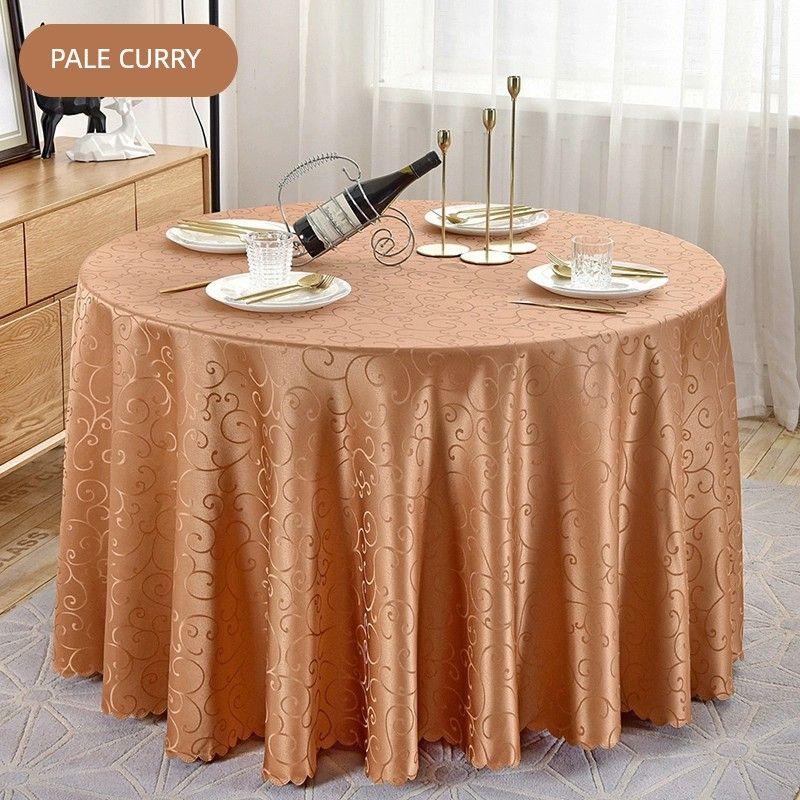 

Hotel Large round Table Tablecloth Fabric Restaurant Restaurant Table Cloth Red Banquet European Square round Tablecloth PALE CURRY Square 140*140cm