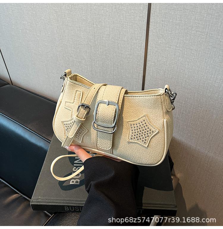 2025 New Fashion Texture Armpit Bag Summer Premium One-Shoulder Crossbody Bag Star Diamond Style Korean Women's Bag