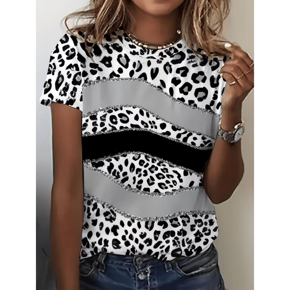 Summer casual women's round neck T-shirt